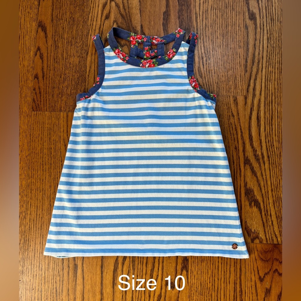 Matilda Jane kids girls top sz 10 stripes floral shirt